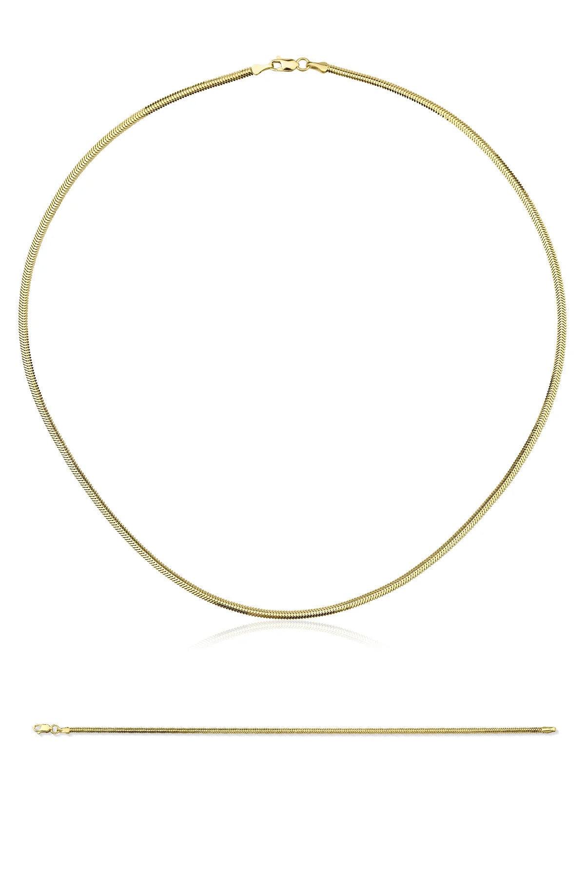 14ct Gold Classic Snake Chain Set (Bracelet - Chain)