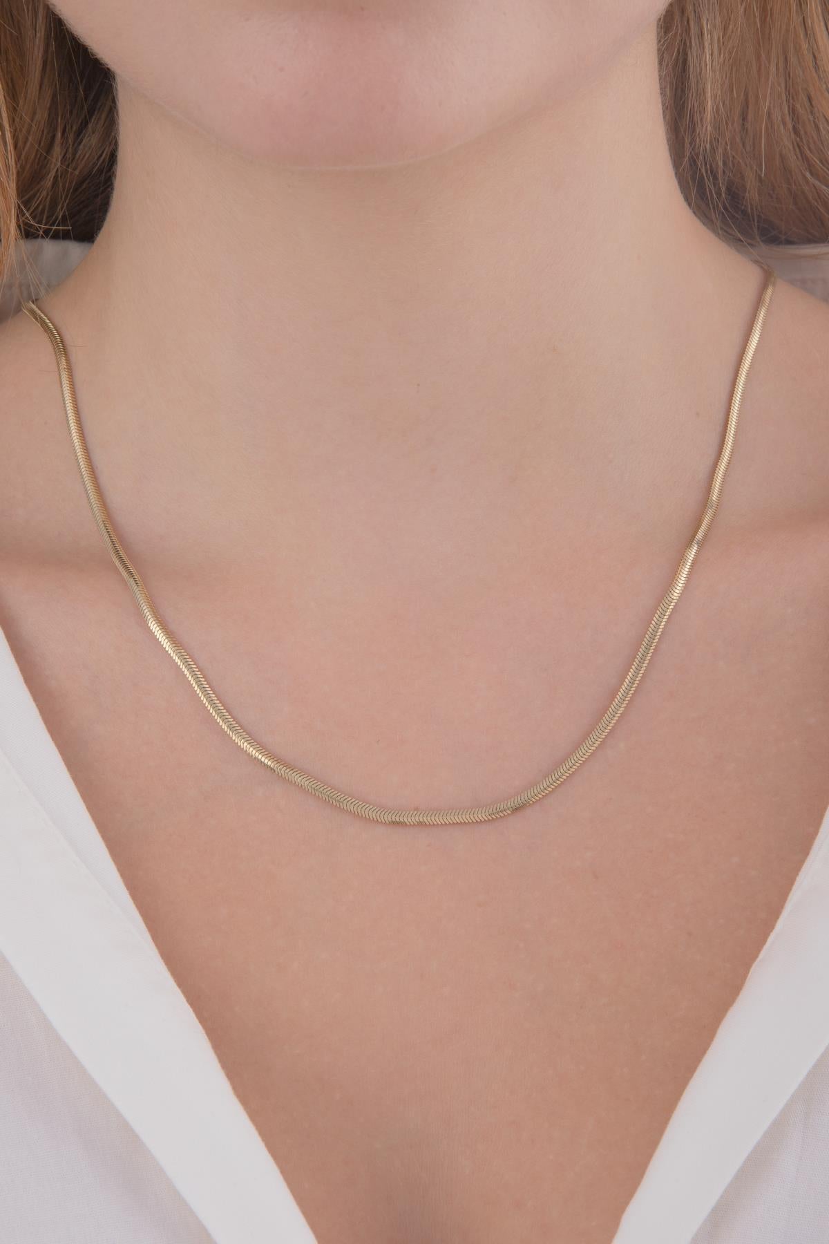 14ct Gold Classic Snake Chain Set (Bracelet - Chain)