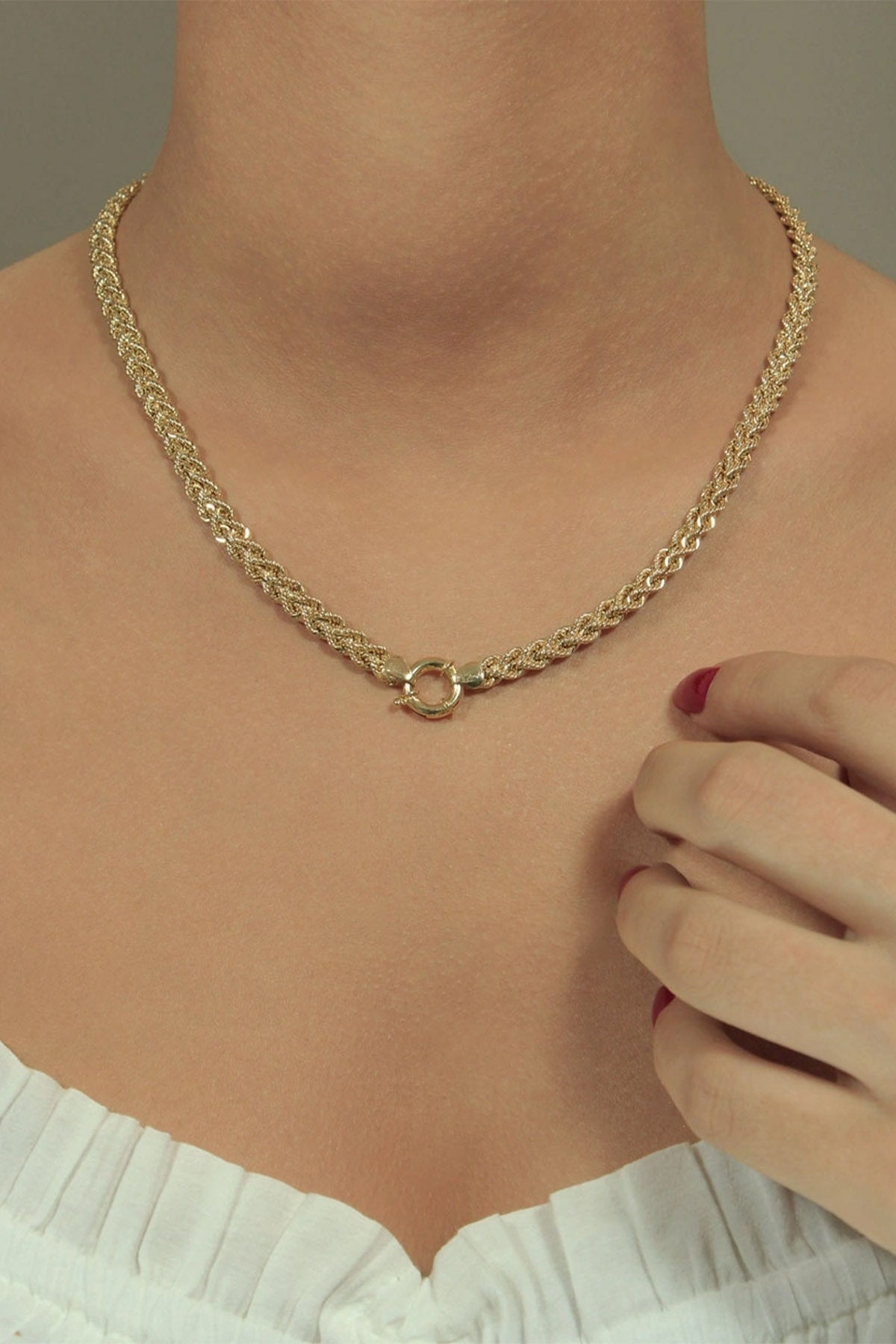 14ct Gold Rope Knitting Chain Set (Bracelet - Chain )