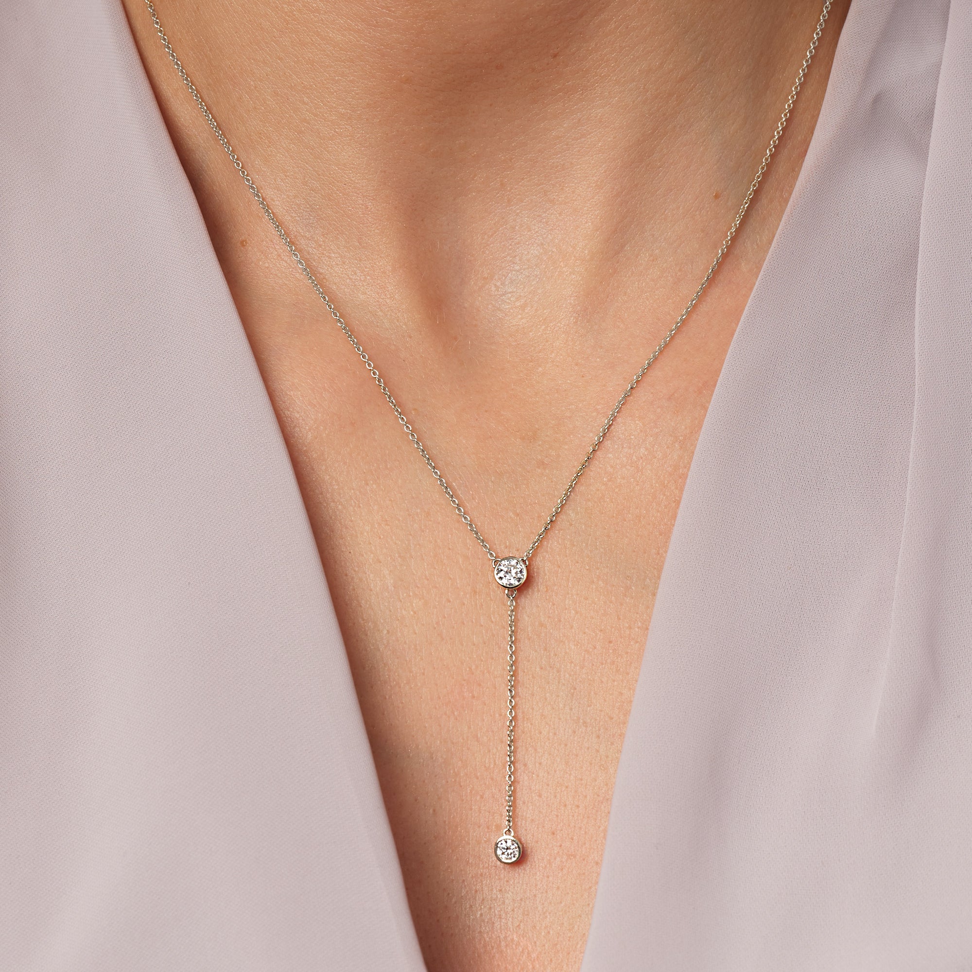 Ember | 9ct White Gold 0.50ct tw. Lab Grown Diamond Lariat 18 Inches